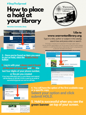 directions on how to place a hold using online catalog 