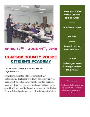 2018 Citizens Academy Flyer